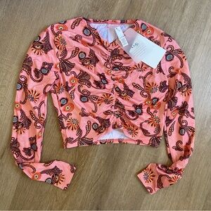 A.L.C. Ansel Rashguard Swim Top / Rosa Multi /